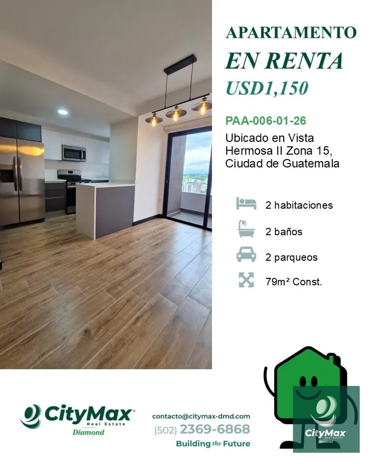 Apartamento en Renta en Vista Hermosa 2 Zona 15 Ciudad de Guatemala — Apartamento en Alquiler en Zona 15, Guatemala, Ciudad — foto 1 de 15