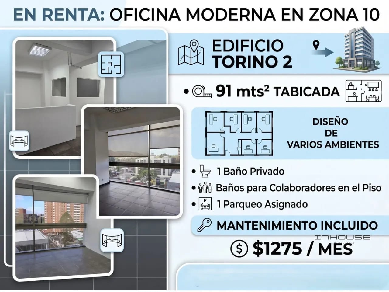 Oficina en Renta Zona 10 Torino II — Oficina en Alquiler en Torino II, Zona 10, Guatemala, Ciudad — foto 3 de 4