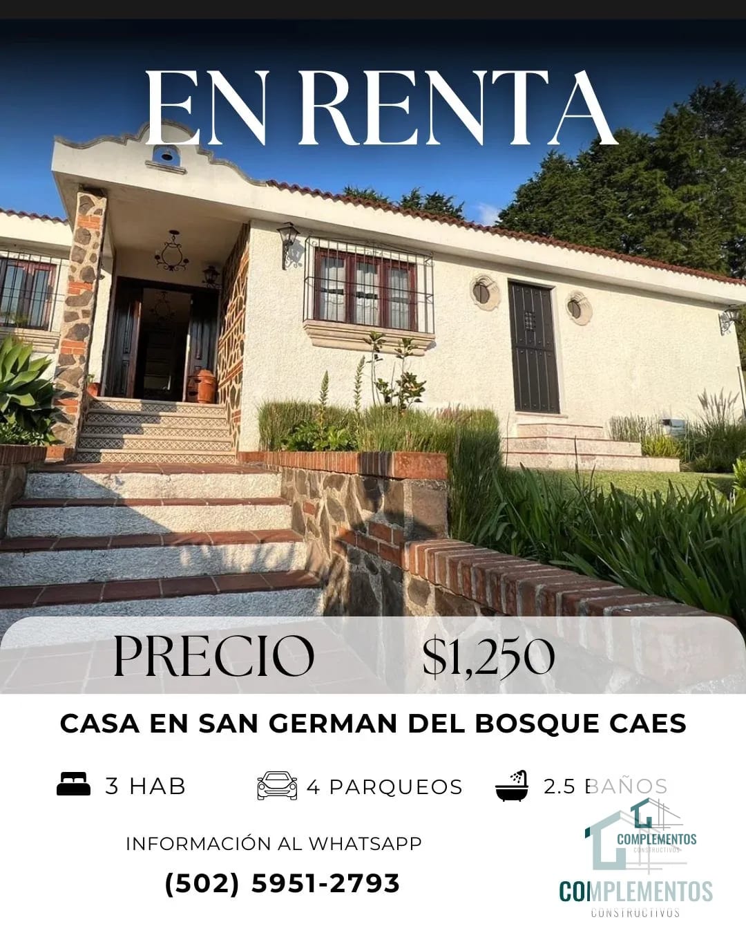 San German del Bosque, Casa en Renta CAES — Casa en Alquiler en San Germán del Bosque, Carretera a El Salvador, Guatemala, Ciudad — foto 1 de 11