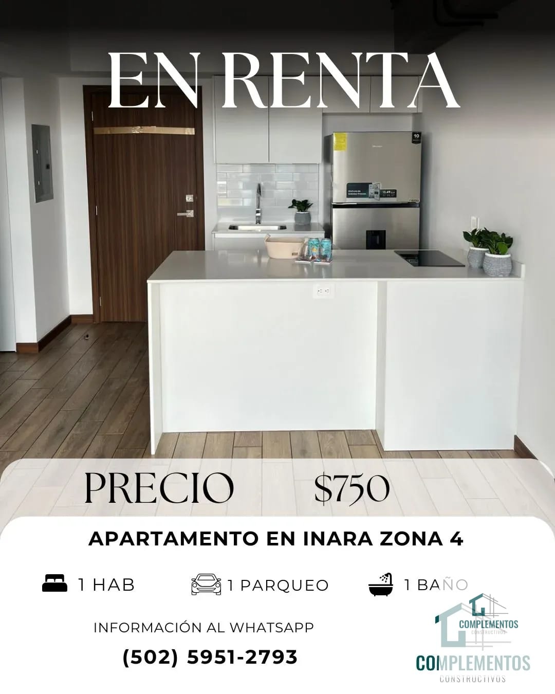 Inara Cuatro Norte, Apartamento en Renta Zona 4 — Apartamento en Alquiler en Inara Cuatro Norte, Zona 4, Guatemala, Ciudad — foto 1 de 10