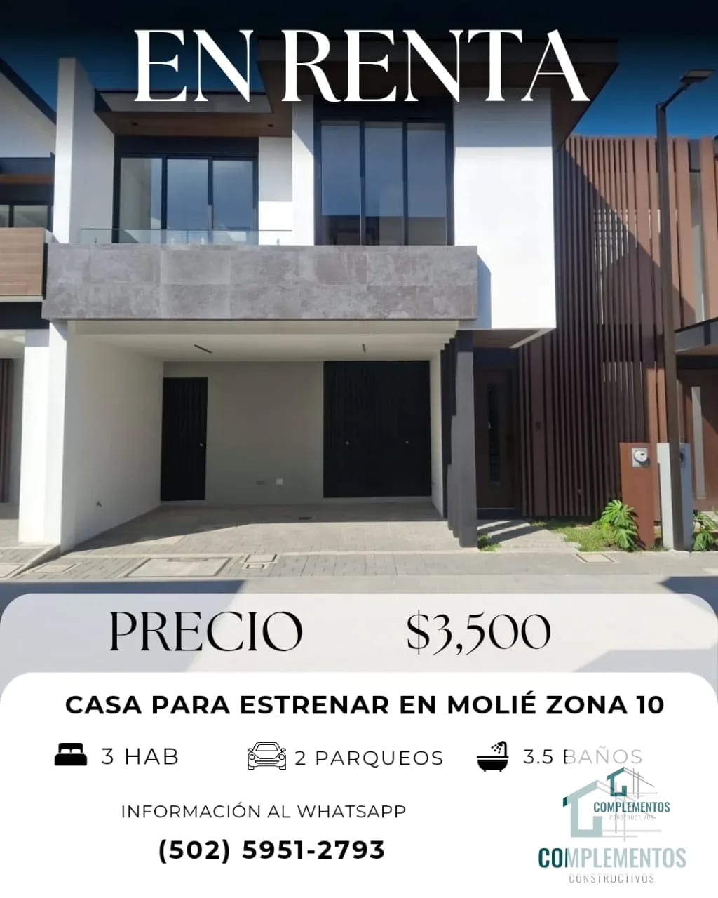 Molié, Casa en Renta Zona 10 — Casa en Alquiler en Zona 10, Guatemala, Ciudad — foto 1 de 12