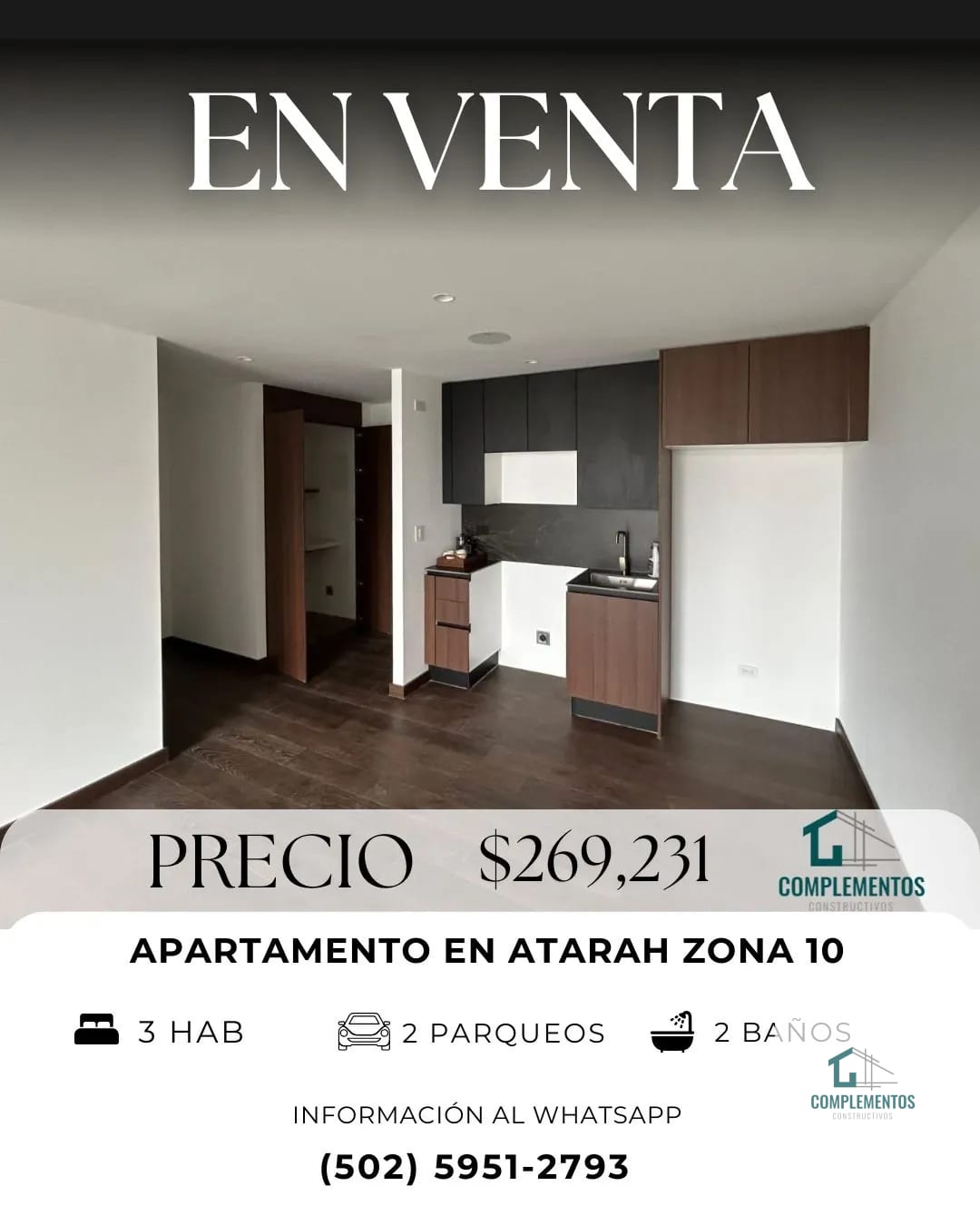 Atarah, Apartamento en Venta zona 10, 3hab. 95 m2 — Apartamento en Venta en Atarah, Zona 10, Guatemala, Ciudad — foto 1 de 10