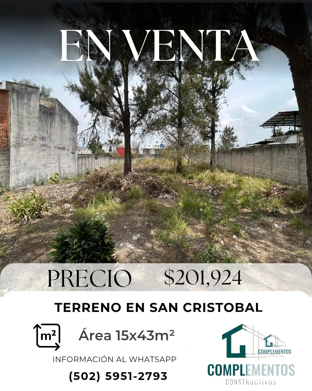 Terreno en Venta Balcones zona 8 de Mixco. 15×43 m2 — Terreno en Venta en Zona 8 Mixco, Guatemala, Ciudad — foto 1 de 1