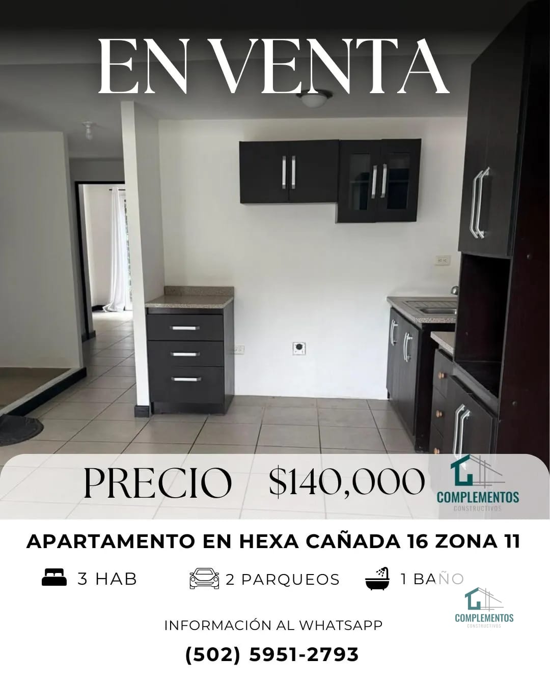 Hexa Cañadas 16, Apartamento en Venta zona 16 camino al Pulte, 3hab. — Apartamento en Venta en Hexa Cañada 16, Zona 16, Guatemala, Ciudad — foto 1 de 9