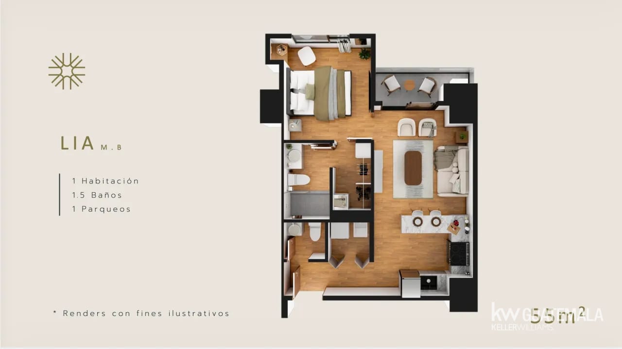 Apartamento en Venta Zona 10 | 55 m² | Airbnb Friendly — Ideal Inversión de Renta — Apartamento en Venta en Zona 10, Guatemala, Ciudad — foto 1 de 10