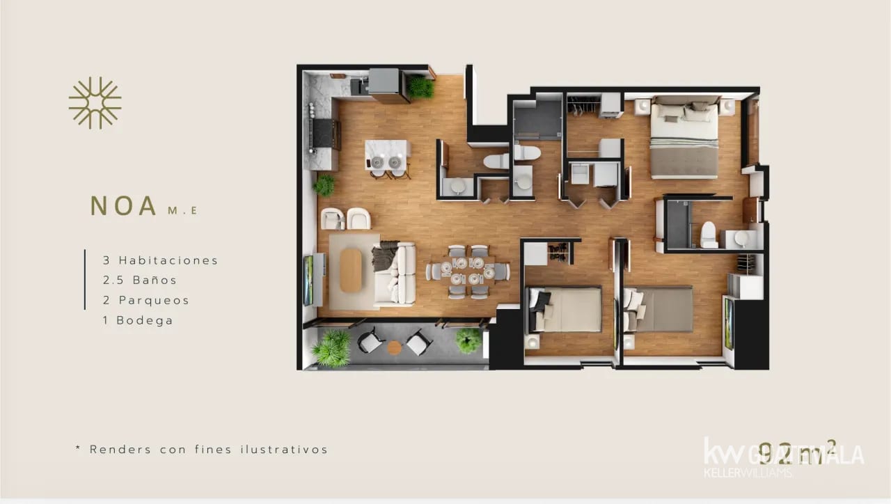 Apartamento en Venta Zona 10 | 92 m² | 3 Habitaciones — Oferta Limitada en Preventa — Apartamento en Venta en Zona 10, Guatemala, Ciudad — foto 1 de 11