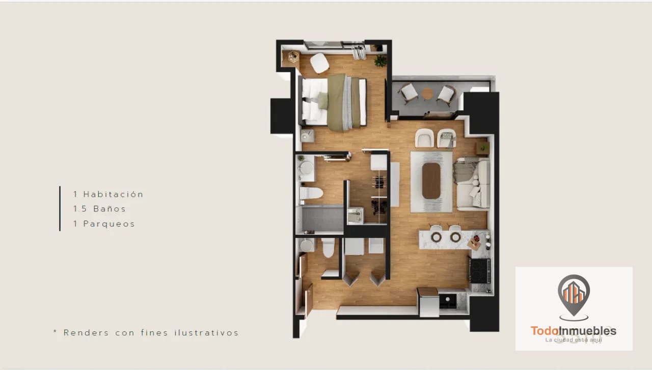 Apartamento de 1 habitación en venta en z10 (en planos) — Apartamento en Venta en Zona 10, Guatemala, Ciudad — foto 9 de 9