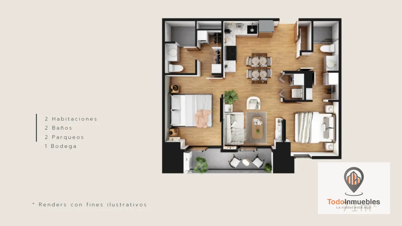 Apartamento de 2 habitación en venta en z10 (en planos) — Apartamento en Venta en Zona 10, Guatemala, Ciudad — foto 8 de 9