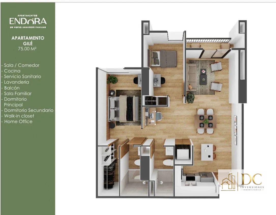 📍 Apartamento en Venta – 2 Hab + Terraza 58 M² | Endora | Zona 11 — Apartamento en Venta en Endóra, Zona 11, Guatemala, Ciudad — foto 5 de 12