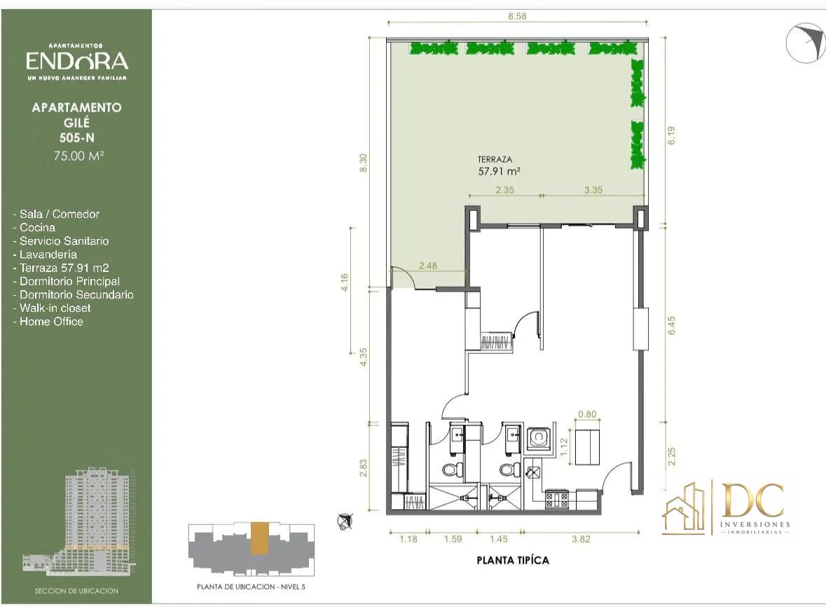 📍 Apartamento en Venta – 2 Hab + Terraza 58 M² | Endora | Zona 11 — Apartamento en Venta en Endóra, Zona 11, Guatemala, Ciudad — foto 6 de 12