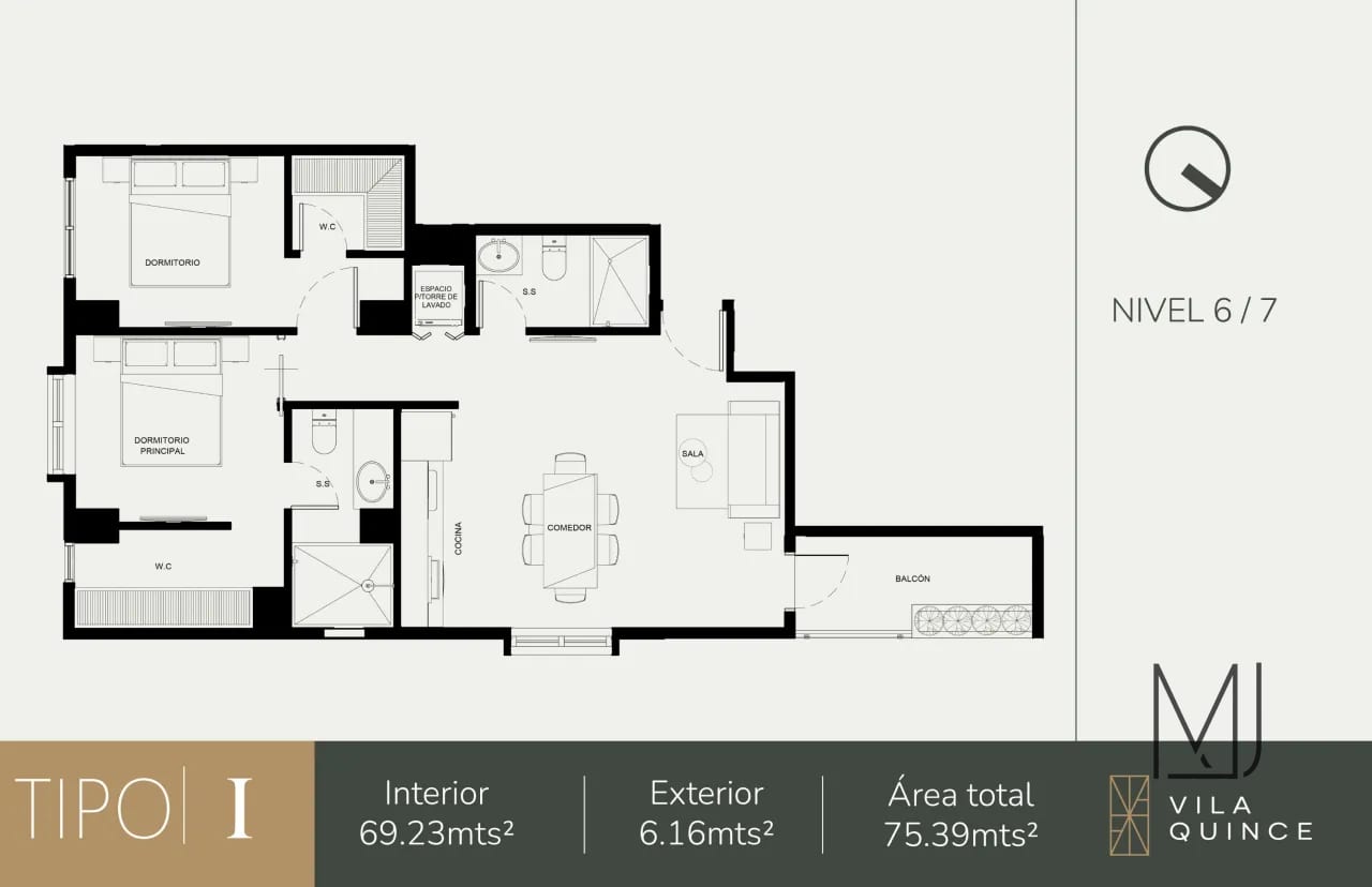 Apartamento en Alquiler | Vila Quince | Zona 15 VH2 | 2 habitaciones · 2 parqueos — Apartamento en Alquiler en Vila Quince, Zona 15, Guatemala, Ciudad — foto 12 de 15