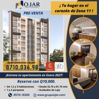 APARTAMENTOS EN PRE-VENTA EN ZONA 11, A 1 CUADRA DE CC MIRAFLORES — Apartamento en Venta en Zona 11, Guatemala, Ciudad — miniatura 11 de 11