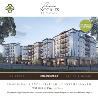 PENTHOUSE EN VENTA 3 Hab.| Nogales, Cayalá Z.16 — Apartamento en Venta en Ciudad Cayalá, Zona 16, Guatemala, Ciudad — miniatura 1 de 6