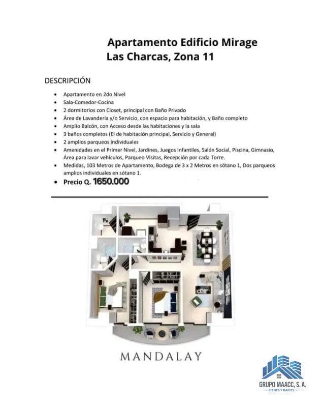 VENDO APARTAMENTO Z11 MIRAGE — Apartamento en Venta en Zona 11, Guatemala, Ciudad — foto 10 de 10