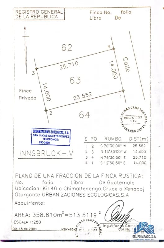 VENDO 3 TERRENOS INNSBRUCK SANTO DOMINGO XENACOJ — Terreno en Venta en Santo Domingo Xenacoj, Sacatepéquez — foto 4 de 7
