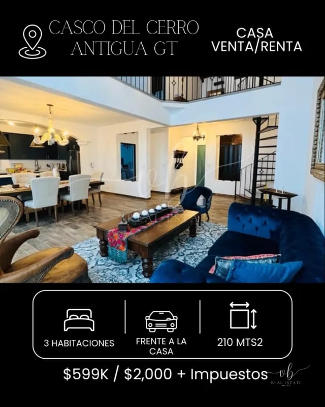 Casa en renta (amueblada) - Casco del Cerro - Antigua Guatemala — Casa en Alquiler en Casco del Cerro, Antigua, Sacatepéquez — foto 1 de 12