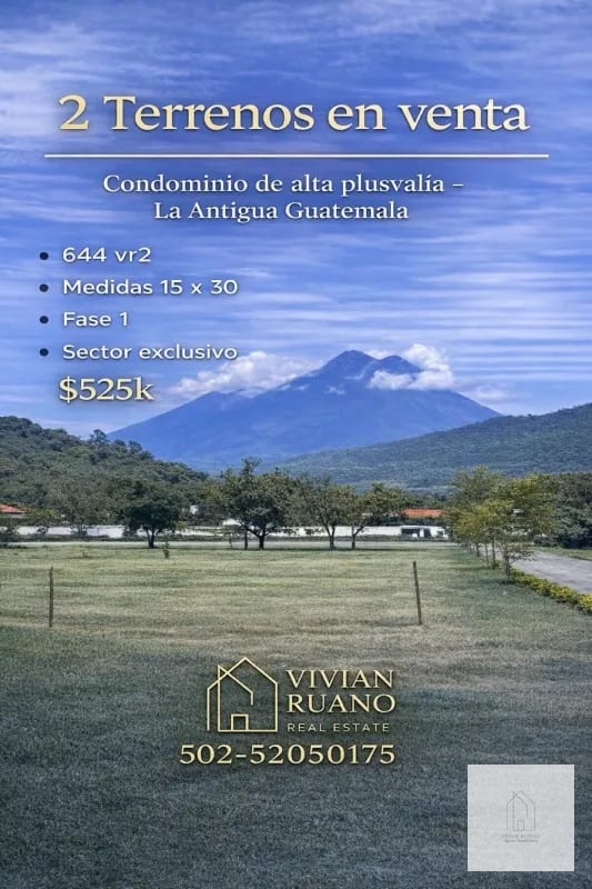 Terrenos en venta a 4 minutos el Casco Antigua — Terreno en Venta en Antigua, Sacatepéquez — foto 1 de 7