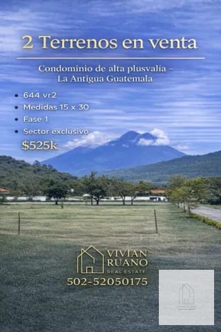 Terrenos en venta a 4 minutos el Casco Antigua — Terreno en Venta en Antigua, Sacatepéquez — miniatura 1 de 7