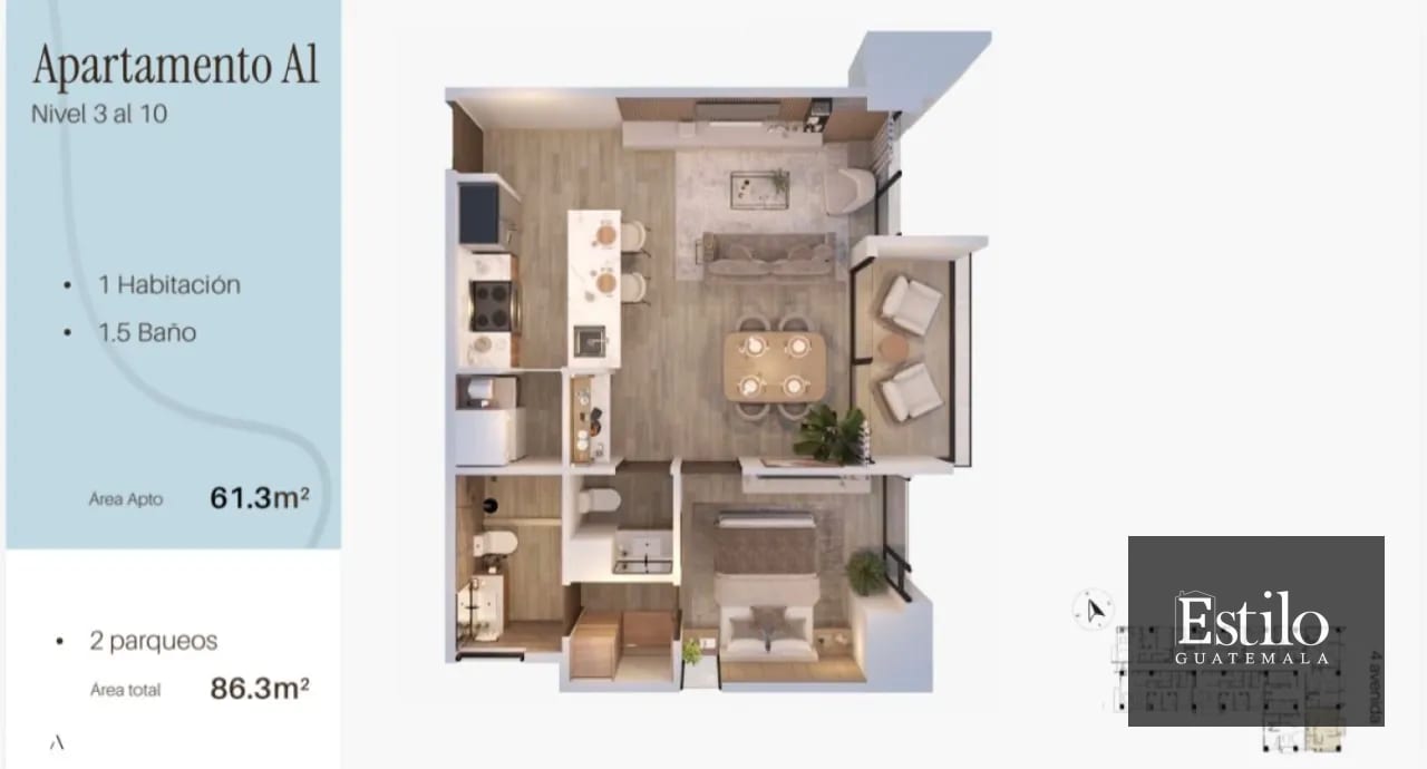 APARTAMENTO EN PLANOS — Apartamento en Venta en Zona 10, Guatemala, Ciudad — foto 5 de 6