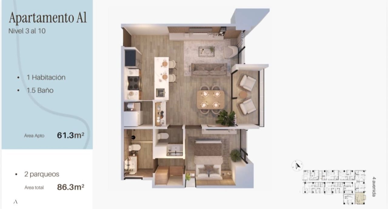 Apartamento en Planos — Apartamento en Venta en Zona 10, Guatemala, Ciudad — foto 5 de 6