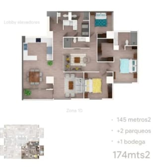 Penthouse en Venta, Edificio Casa Acueducto, Zona 10 — Apartamento en Venta en Casa Acueducto, Zona 10, Guatemala, Ciudad — miniatura 2 de 5