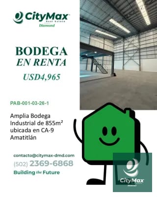 Bodega Industrial en Renta sobre CA-9 Amatitlán — Bodega / Ofibodega en Alquiler en Amatitlán, Guatemala, Ciudad — miniatura 1 de 9